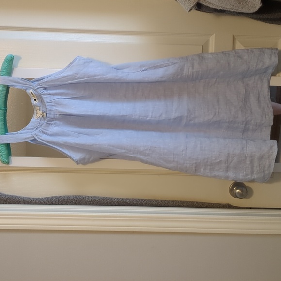 🔷 Light blue linen dress with pockets! - Picture 4 of 7